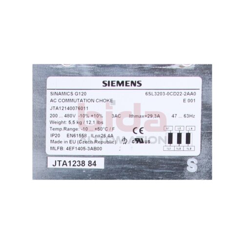 Siemens 6SL3203-0CD22-2AA0 / 6SL3 203-0CD22-2AA0 Netzdrossel f&uuml;r Powermodul Line Filter 7,5/11kW