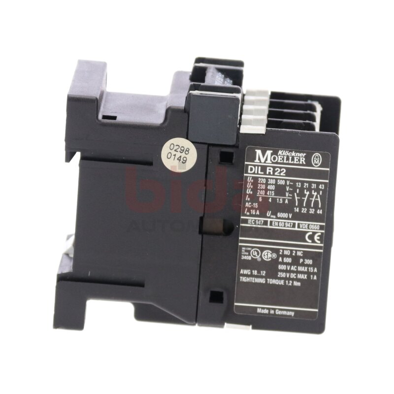 Moeller DIL R22 Hilfssch&uuml;tz Auxiliary Contactor