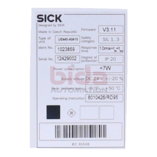 Sick UE440-A0410 (1023859) Sicherheits-Steuerung / Safety control