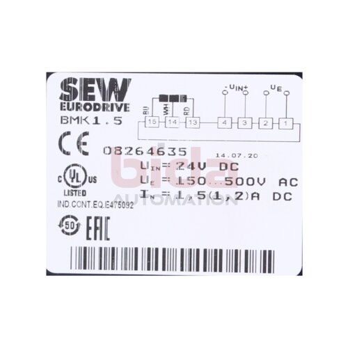 SEW BMK 1,5 (08264635) Bremsgleichrichter brake rectifier 1,5A 150-500 V AC