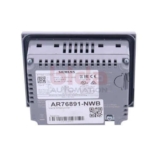 Siemens 6AV2124-2DC01-0AX0 SIMATIC HMI KTP400 Comfort Komfort-Panel Comfort Panel