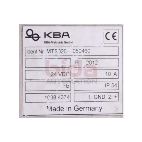 KBA MTS020-050460 PHD SYSTEM