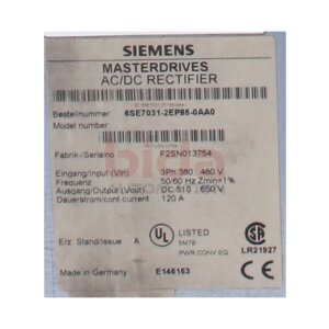 Siemens 6SE7031-2EP85-0AA0 SIMOVERT Einspeiseeinheit...