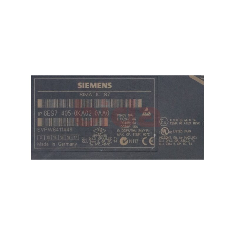 Siemens 6ES7 405-0KA02-0AA0 SIMATIC S7-400 Stromversorgung PS405 Power supply