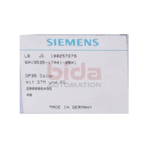 Siemens 6AV3535-1TA41-0BX1 Bedienfeld Operator Panel mit FARB-LCD