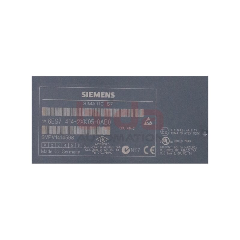 Siemens 6ES7414-2XK05-0AB0 SIMATIC S7-400 CPU 414-2 Zentralbaugruppe Central assembly