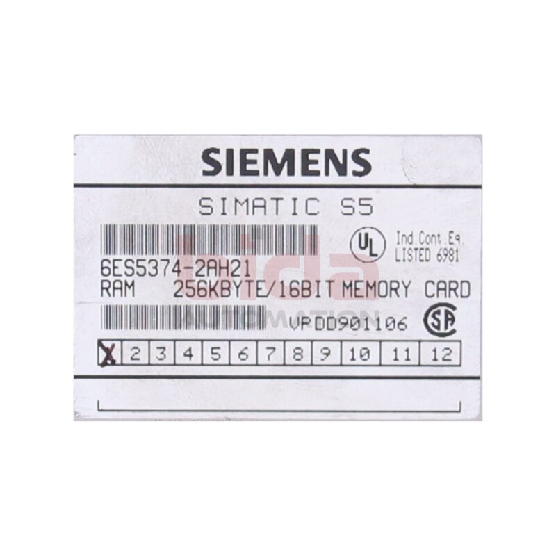 Siemens 6ES5374-2AH21 / 6ES5 374-2AH21 SIMATIC S5, Memory Card / Speicherkarte lange Bauform RAM  256 KByte