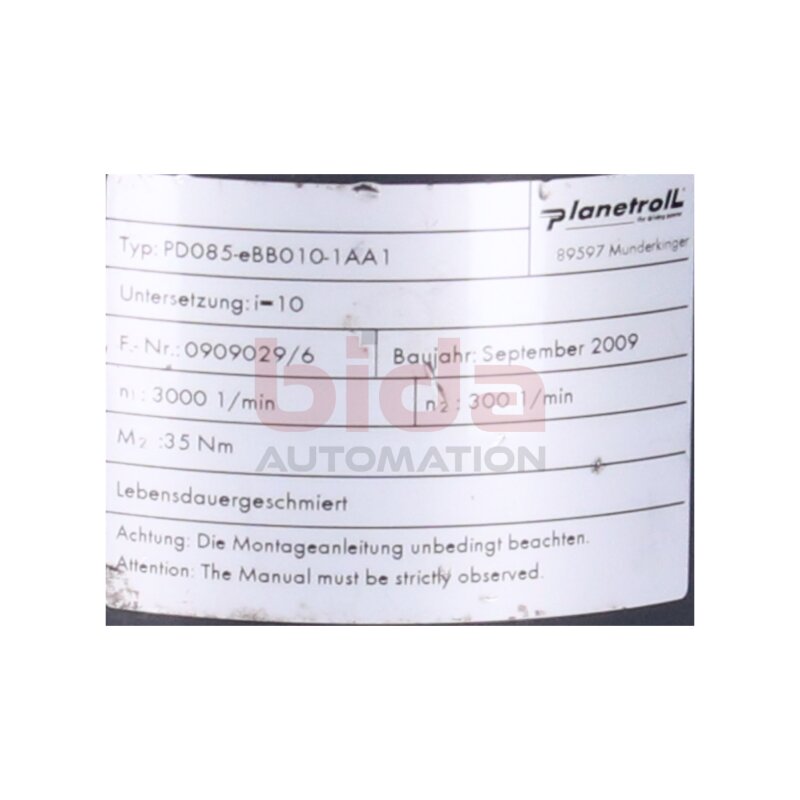 PlanetroIL PD085-eBB010-1AA1 Planetengetriebe Planetary gear