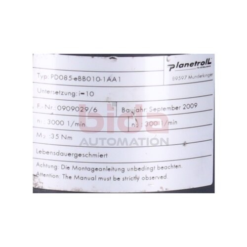 PlanetroIL PD085-eBB010-1AA1 Planetengetriebe Planetary gear