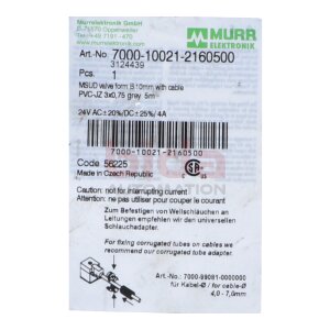 MURR ELEKTRONIK 7000-10021-2160500 MSUD Ventilst. B-10mm...