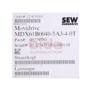 SEW MDX61B0040-5A3-4-0T (08279780) Movidrive Umrichter...