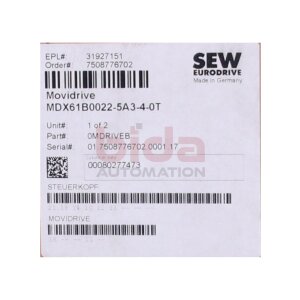 SEW MDX61B0022-5A3-4-0T(0MDRIVEB) Movidrive Umrichter...