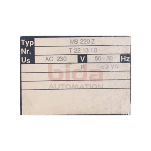 ZIEHL MS220Z Kaltleiter-ausl&ouml;seger&auml;t  PTC trigger device