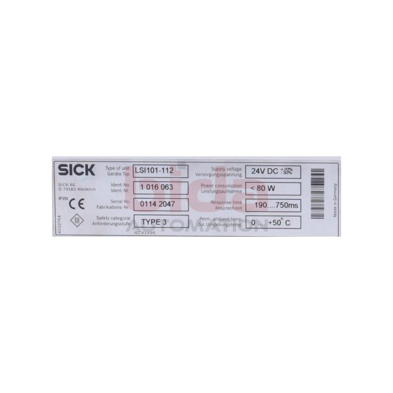 Sick LSI101-112 Laser Scanner Interface 24V DC