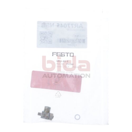 Festo GRLA-M5-B (151160)  Drossel-R&uuml;ckschlagventil / Throttle check valve