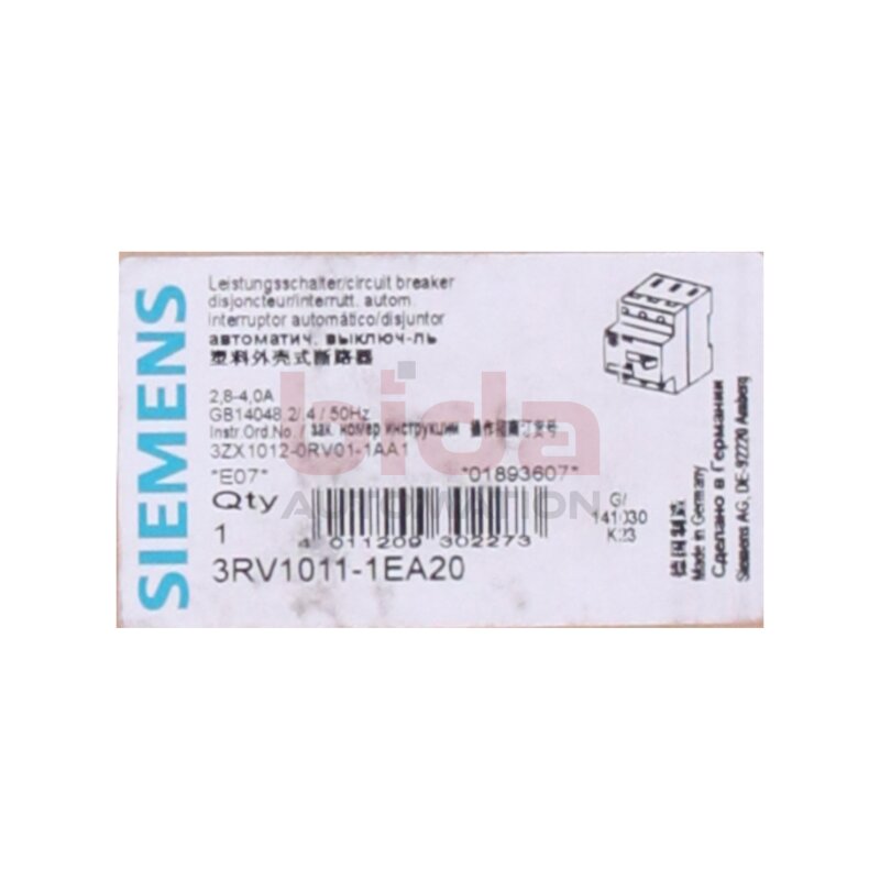 Siemens 3RV1011-1EA20 Leistungsschalter Circuit breaker
