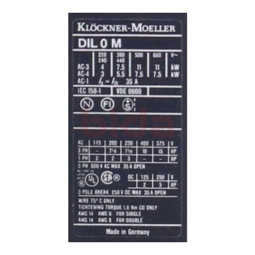 Siemens DIL0M / DIL 0 M Sch&uuml;tz Contector