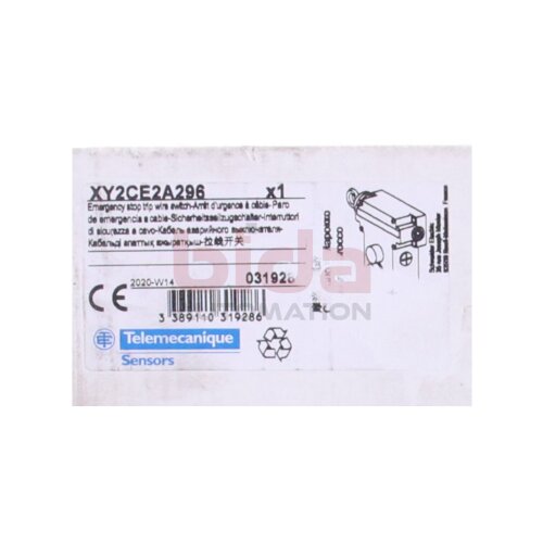 Telemecanique XY2CE2A296 Latching emergency stop rope pull switch /  Rastender Not-Aus-Seilzugschalter