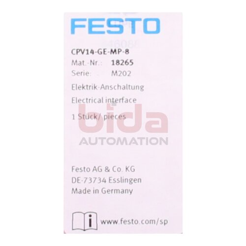 Festo CPV14-GE-MP-8 (18265) Elektrik-Anschaltung / Electrical connection