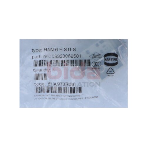 HARTING 09330062601 Buchseneinsatz Bushing insert