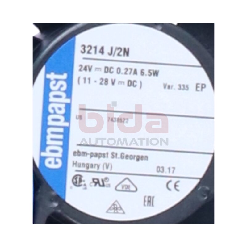ebmpapst 3214J/2N Axiall&uuml;fter / Axial fan 24V