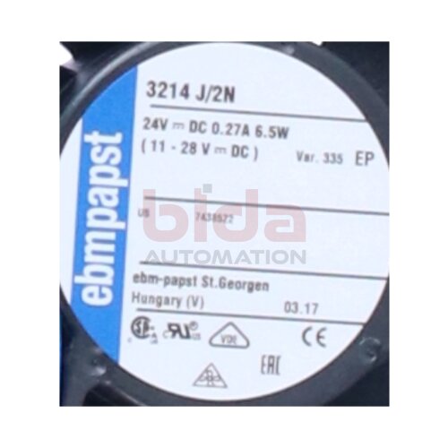 ebmpapst 3214J/2N Axiall&uuml;fter / Axial fan 24V