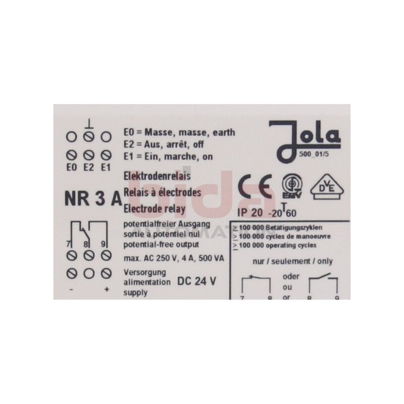 Jola NR 3 A / NR3A Elektrodenrelais Electrode relay