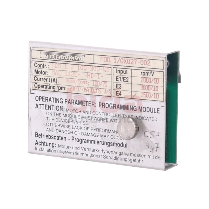 INDRAMAT MOD1/0X027-002 Programmiermodul Servo Controller Programming module
