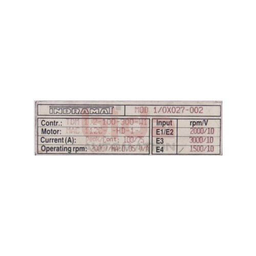 INDRAMAT MOD1/0X027-002 Programmiermodul Servo Controller Programming module