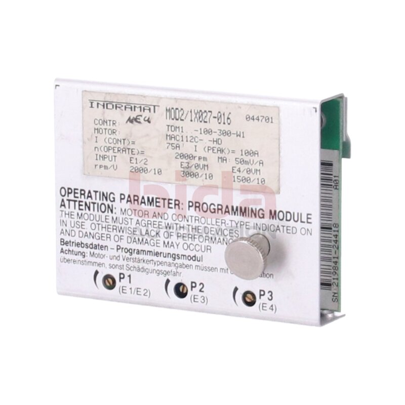 INDRAMAT MOD2/1X027-016 (044701)Programmiermodul Servo Controller Programming module
