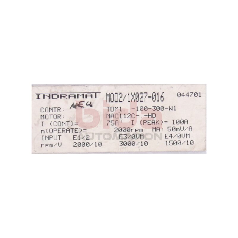 INDRAMAT MOD2/1X027-016 (044701)Programmiermodul Servo Controller Programming module
