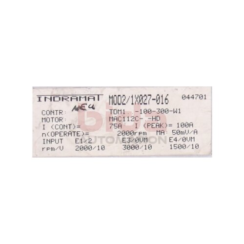INDRAMAT MOD2/1X027-016 (044701)Programmiermodul Servo Controller Programming module