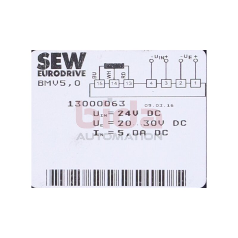 SEW BMV5,0 (13000063) Bremsgleichrichter Brake rectifier