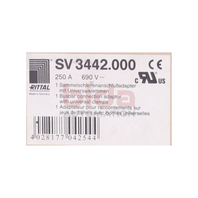RITTAL SV3442.000 Sammelschienenanschlu&szlig;adapter mit Universalklemmen / Busbar connection adapter with universal terminals 250A 690V