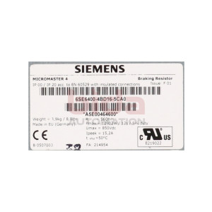 Siemens 6SE6400-4BD16-5CA0 / 6SE6 400-4BD16-5CA0...