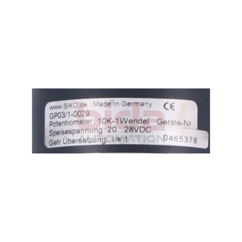 SIKO GP03/1-0029 Getriebepotentiometer Gear potentiometer