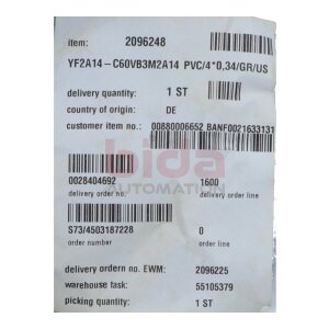 Sick YF2A14-C60VB3M2A14 (2096248) Steckverbinder und...