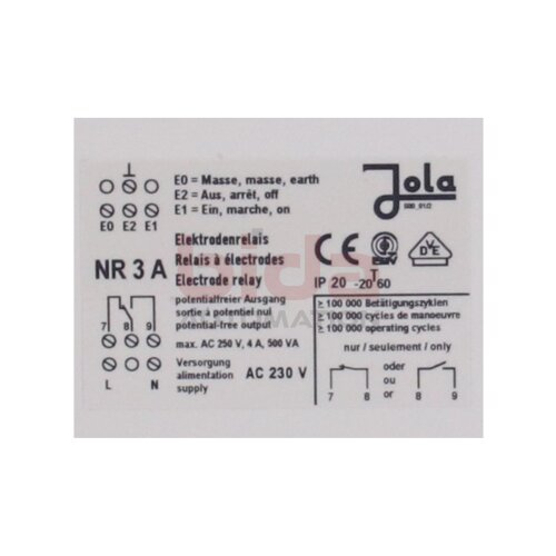 Jola NR3A / NR 3 A Elektrodenrelais Electrode relay