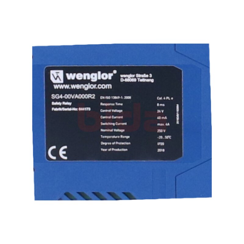 Wenglor SG4-00VA000R2 Sicherheitsrelais-Basismodul Safety Relay Basic Module