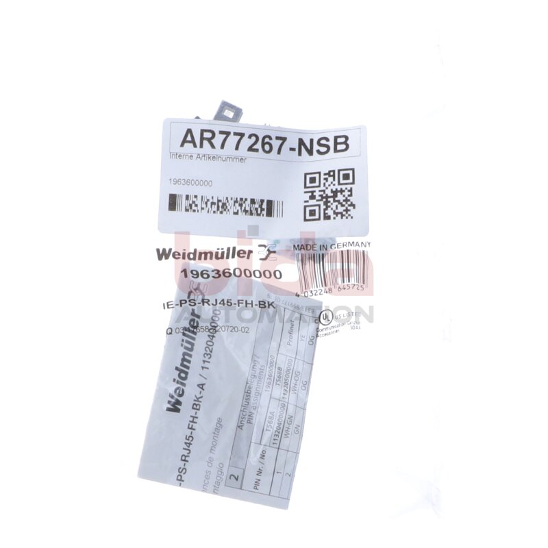Weidm&uuml;ller 1963600000 IE-PS-RJ45-FH-BK Steckverbinder Plug connector