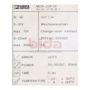 PHOENIX CONTACT MCR-2SP/UI (2769873) Grenzwertschalter /...