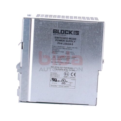 BLOCK PSR230/24-5 Schaltnetzteil / switching power supply