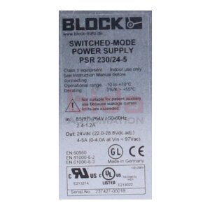 BLOCK PSR230/24-5 Schaltnetzteil / switching power supply