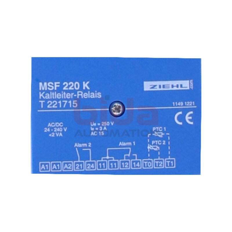 ZIEHL MSF220K / MSF 220 K Kaltleiter-Relais  PTC relay