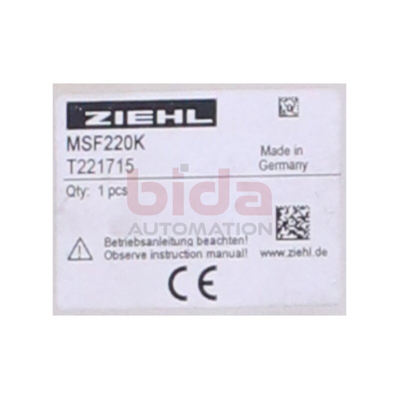ZIEHL MSF220K / MSF 220 K Kaltleiter-Relais  PTC relay