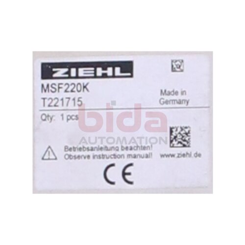 ZIEHL MSF220K / MSF 220 K Kaltleiter-Relais  PTC relay