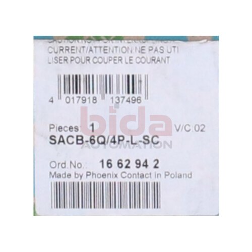 PHOENIX CONTACT SACB-6Q/4P-L-SC (1662942)  Verteilerbox / distribution box