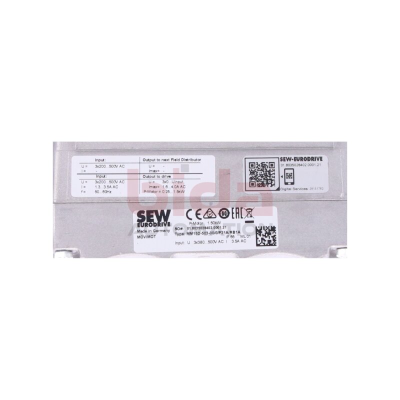 SEW MM15D-503-00/0/P21A/RB1A MOVIMOT Frequenzumrichter Frequency converter