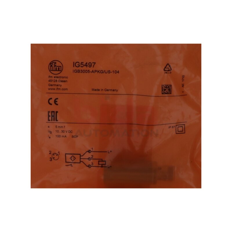 ifm IG5497 (IGB3005-APKG/US-104) Induktiver Sensor Inductive sensor