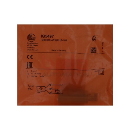 ifm IG5497 (IGB3005-APKG/US-104) Induktiver Sensor Inductive sensor